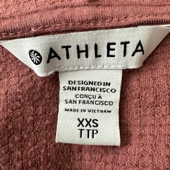Athleta Coaster Luxe Waffle Hoodie Top, Tawny Rose Size XXS - Picture 9 of 12
